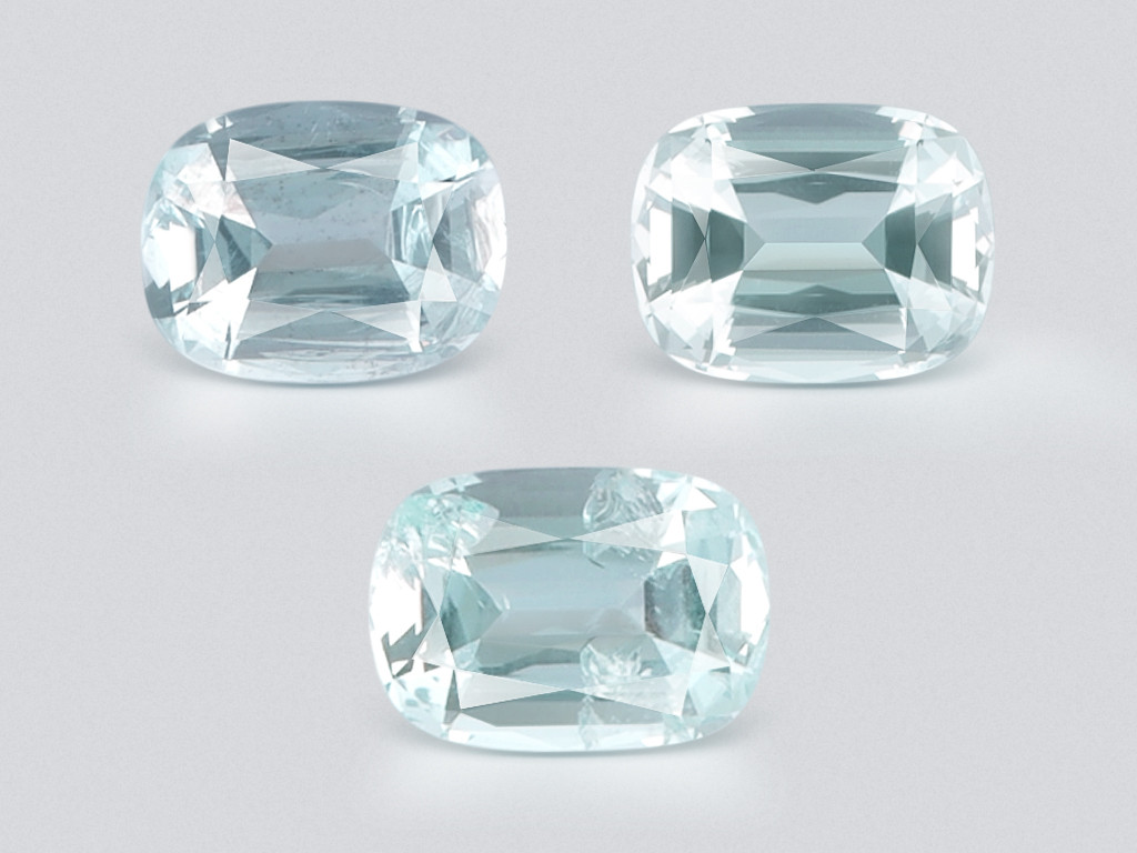 Set of aquamarines cushion cut 5.95 carats, Madagascar Image №1