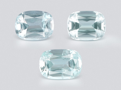Set of aquamarines cushion cut 5.95 carats, Madagascar photo