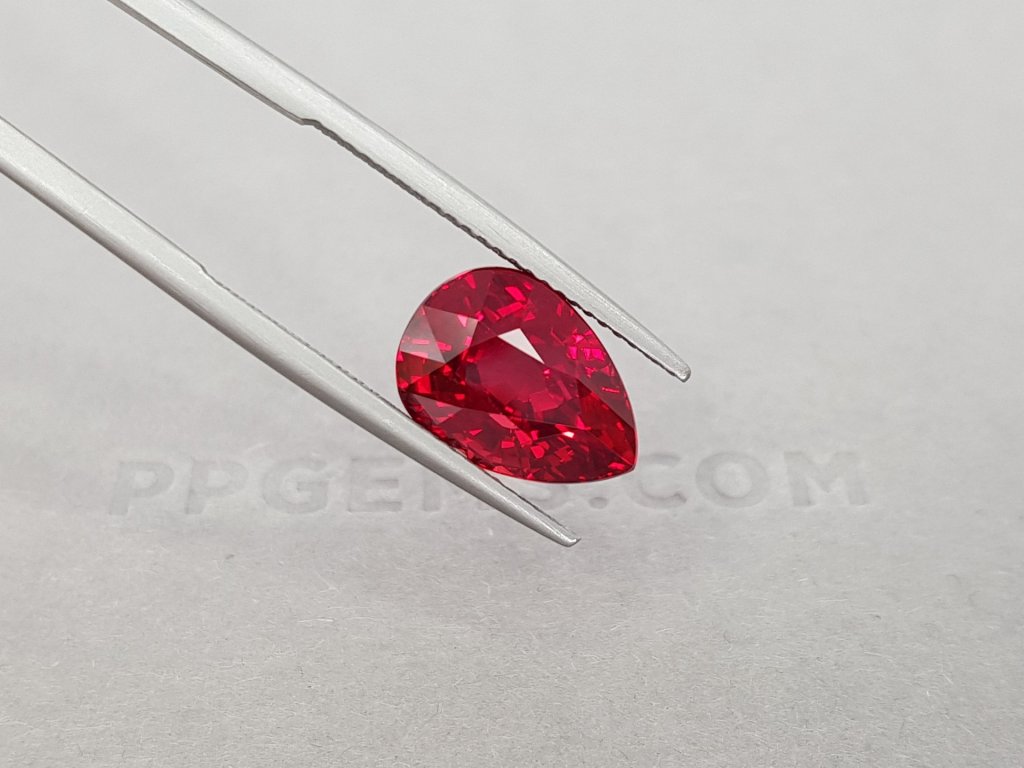 Investment unheated ruby 7.04 ct Vibrant Red - Pigeon's blood, Mozambique, GRS Platinum Image №8