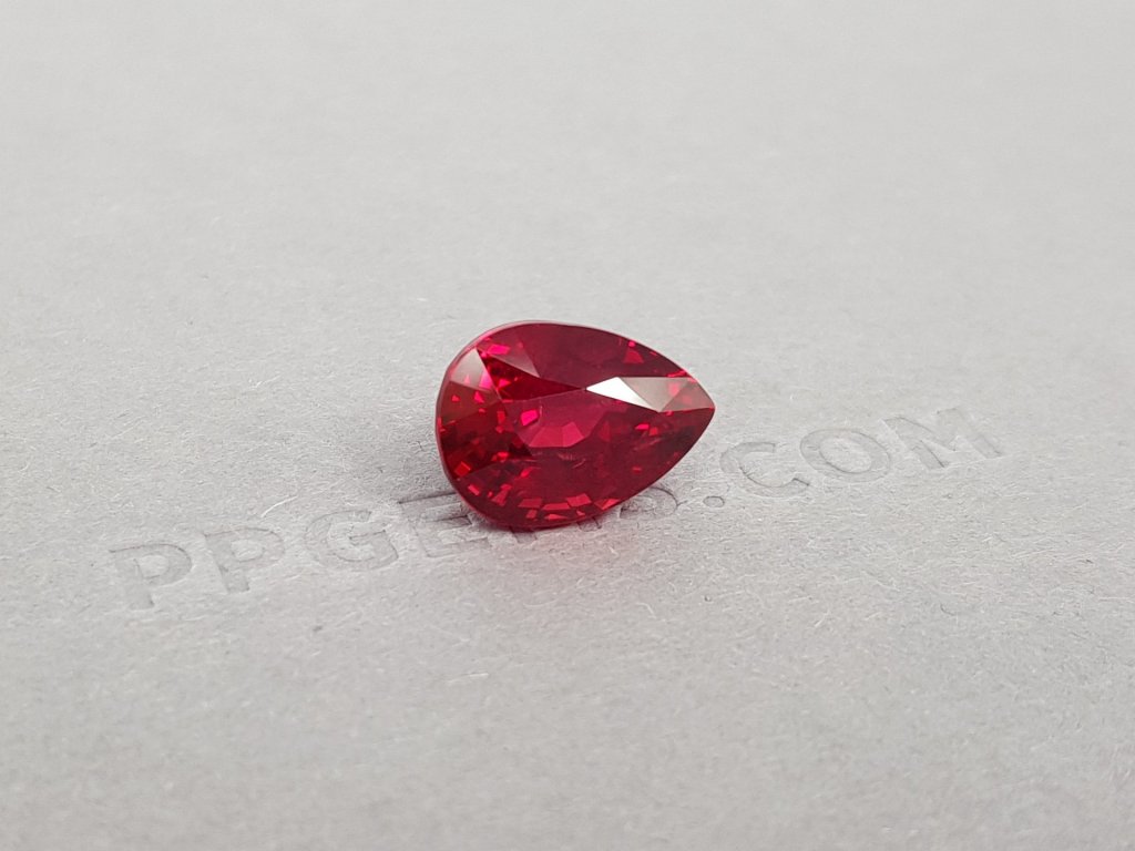 Investment unheated ruby 7.04 ct Vibrant Red - Pigeon's blood, Mozambique, GRS Platinum Image №9