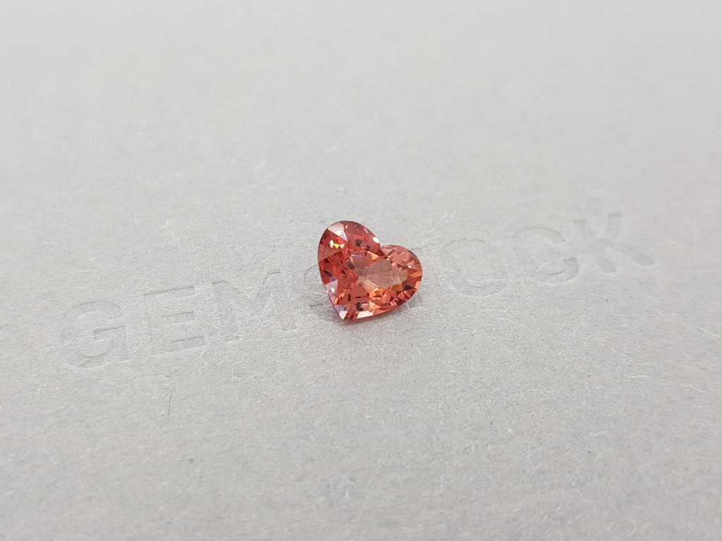 Burmese orangey red heart cut spinel 2.12 ct, GFCO Image №2