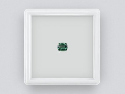 Unheated teal cushion cut sapphire 1.36 ct, Madagascar photo