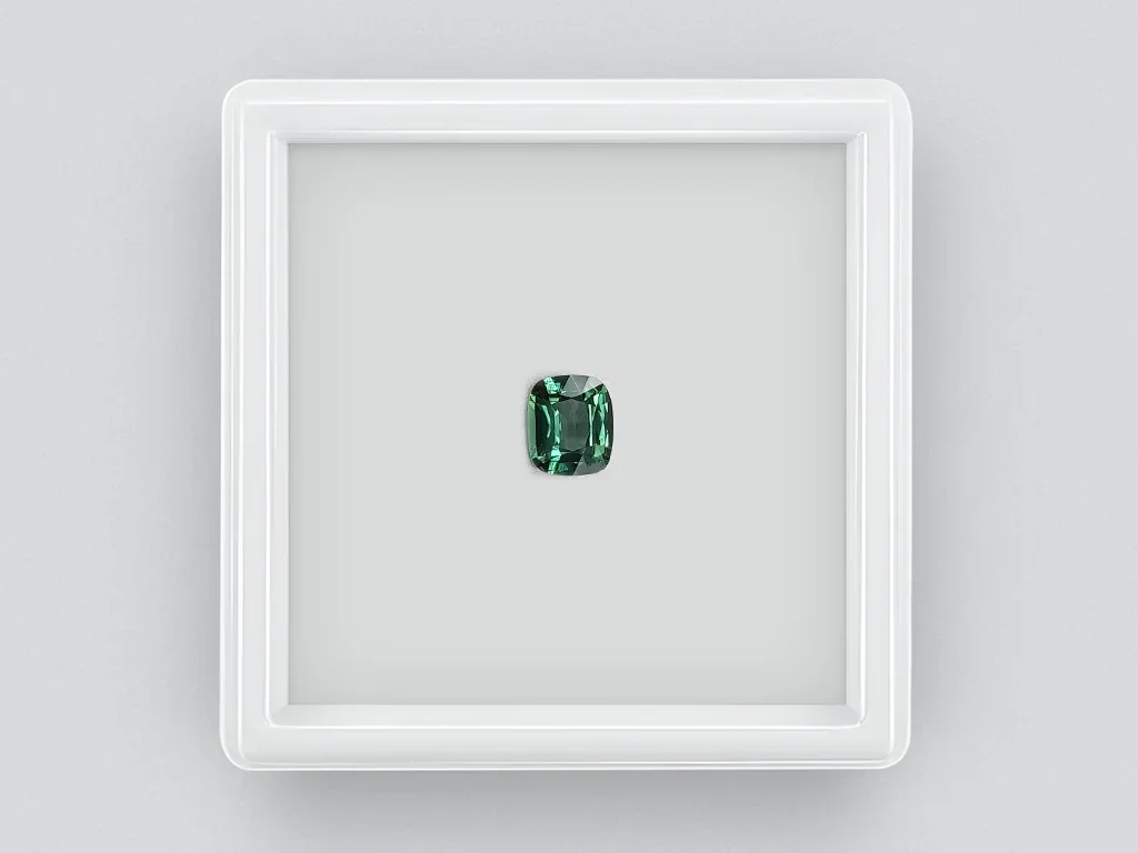 Unheated teal cushion cut sapphire 1.36 ct, Madagascar Image №1