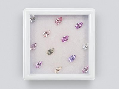 Set of calibrated sapphires 5x3 mm in pear cut 2.36 carats/12 pcs. photo