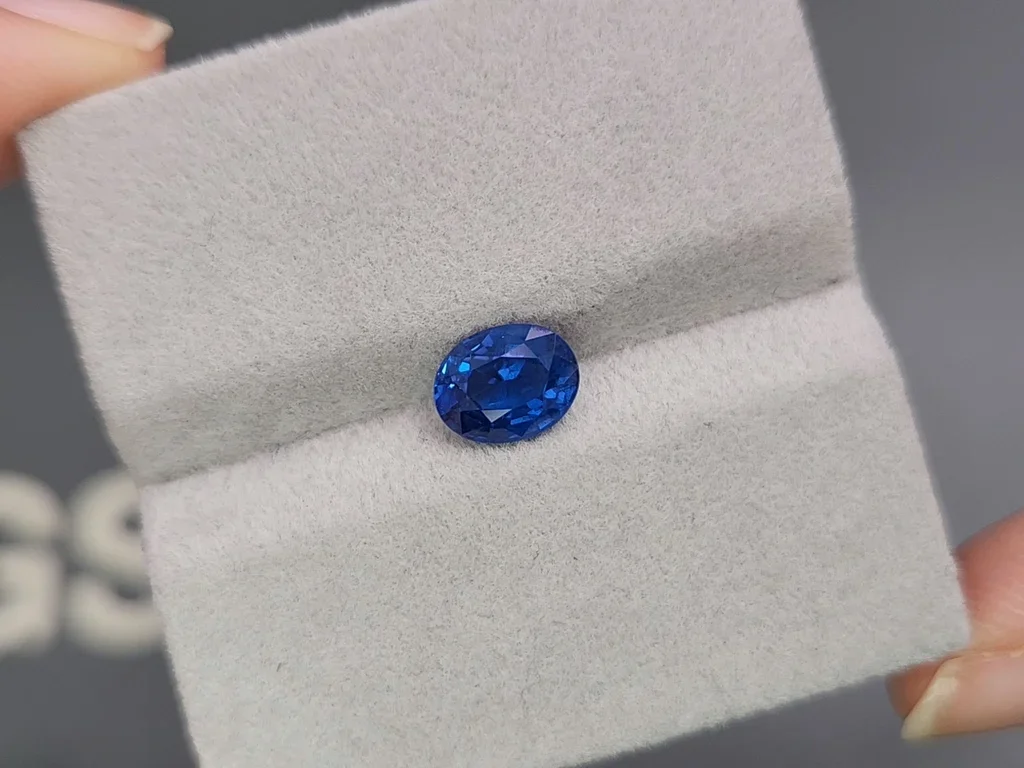 Unique GRS type Peacok blue cobalt spinel in oval cut 1.52 carats, Tanzania  Image №4