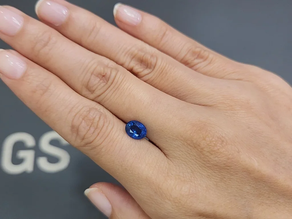 Unique GRS type Peacok blue cobalt spinel in oval cut 1.52 carats, Tanzania  Image №2