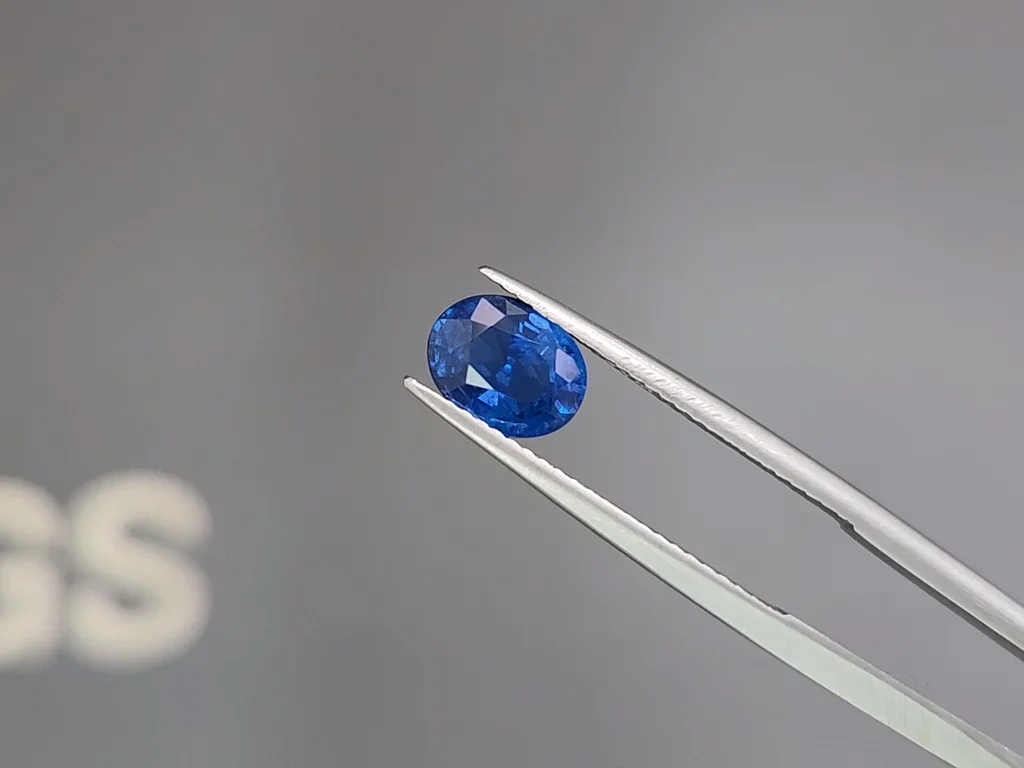 Unique GRS type Peacok blue cobalt spinel in oval cut 1.52 carats, Tanzania  Image №3