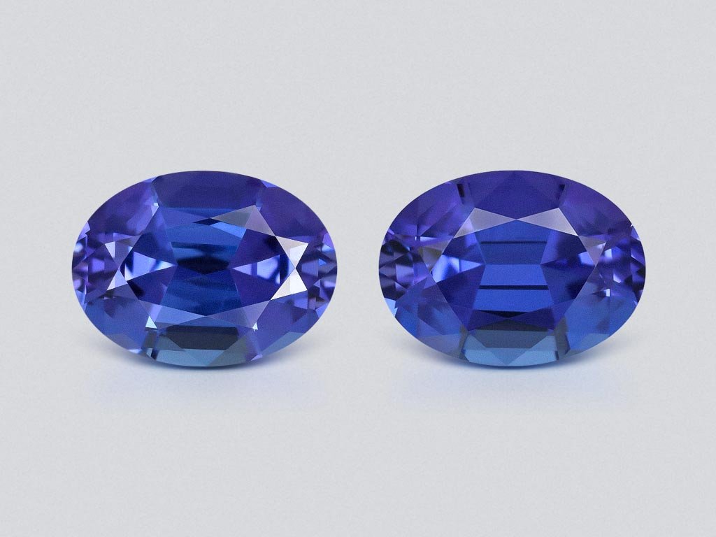 Pair of oval cut blue tanzanites 8.90 carats, Tanzania Image №1