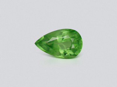 Vibrant green grossular garnet in pear cut 3.12 carats, Tanzania  photo
