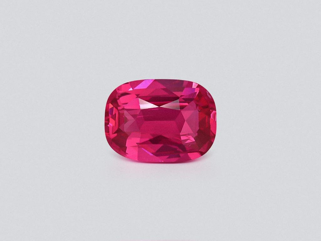 Vivid red-pink Mahenge spinel in cushion cut 2.01 carats, Tanzania Image №1