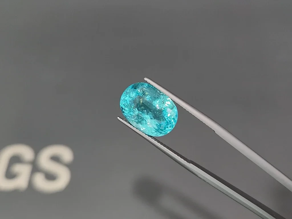 Neon Paraiba tourmaline greenish blue oval cut 9.91 carats, Mozambique Image №3