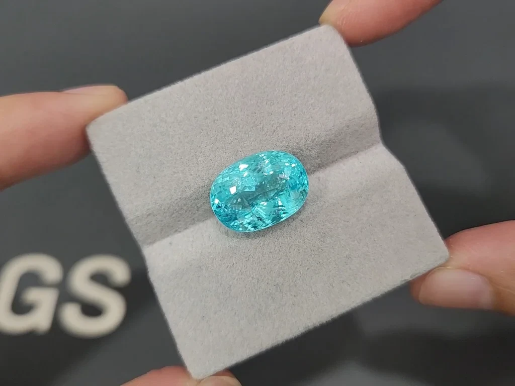 Neon Paraiba tourmaline greenish blue oval cut 9.91 carats, Mozambique Image №4