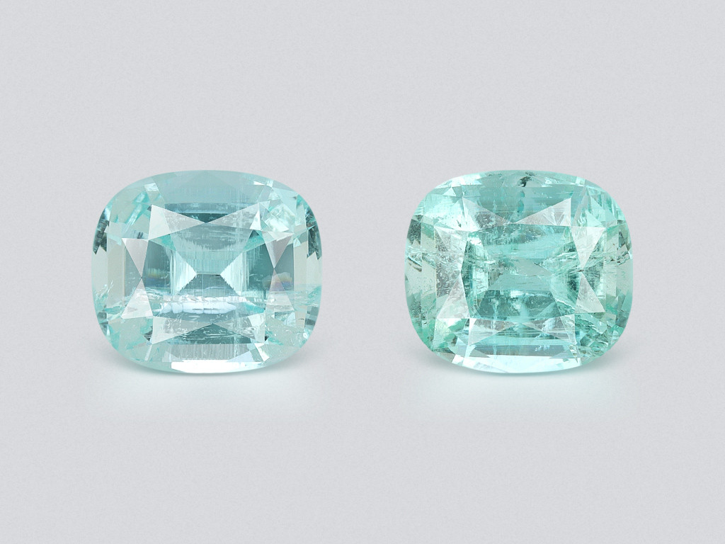 Pair of aquamarines cushion cut 5.25 carats, Madagascar  Image №1