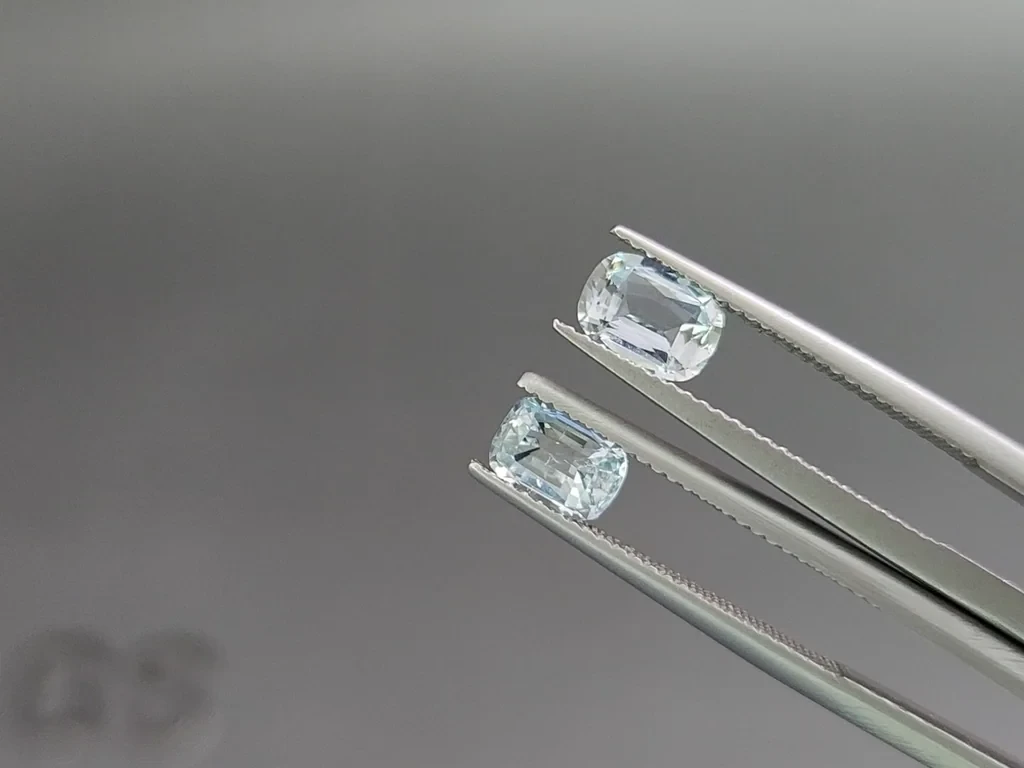 Set of aquamarines cushion cut 2.56 carats, Madagascar Image №4