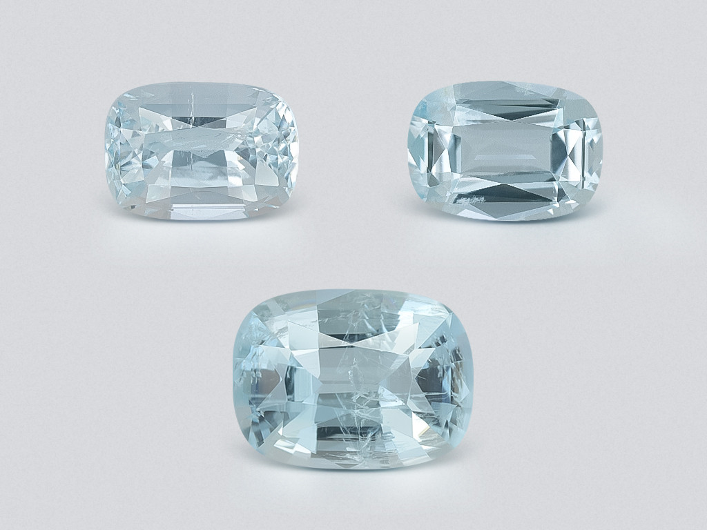 Set of aquamarines cushion cut 2.56 carats, Madagascar Image №1