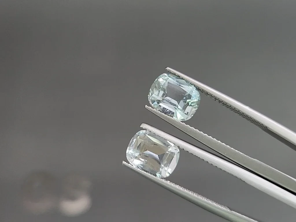 Set of aquamarines cushion cut 5.97 carats, Madagascar Image №4