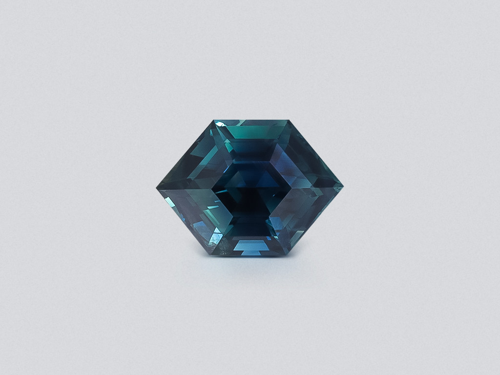 Unheated Teal sapphire hexagonal cut 2.07 carats, Madagascar Image №1