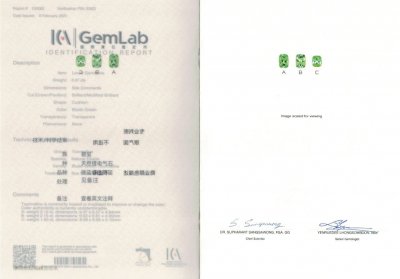 Certificate Set of mint green tourmalines 6.07 ct, Afghanistan