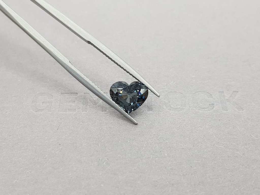 Heart cut bluish gray spinel 2.22 ct, Burma Image №5