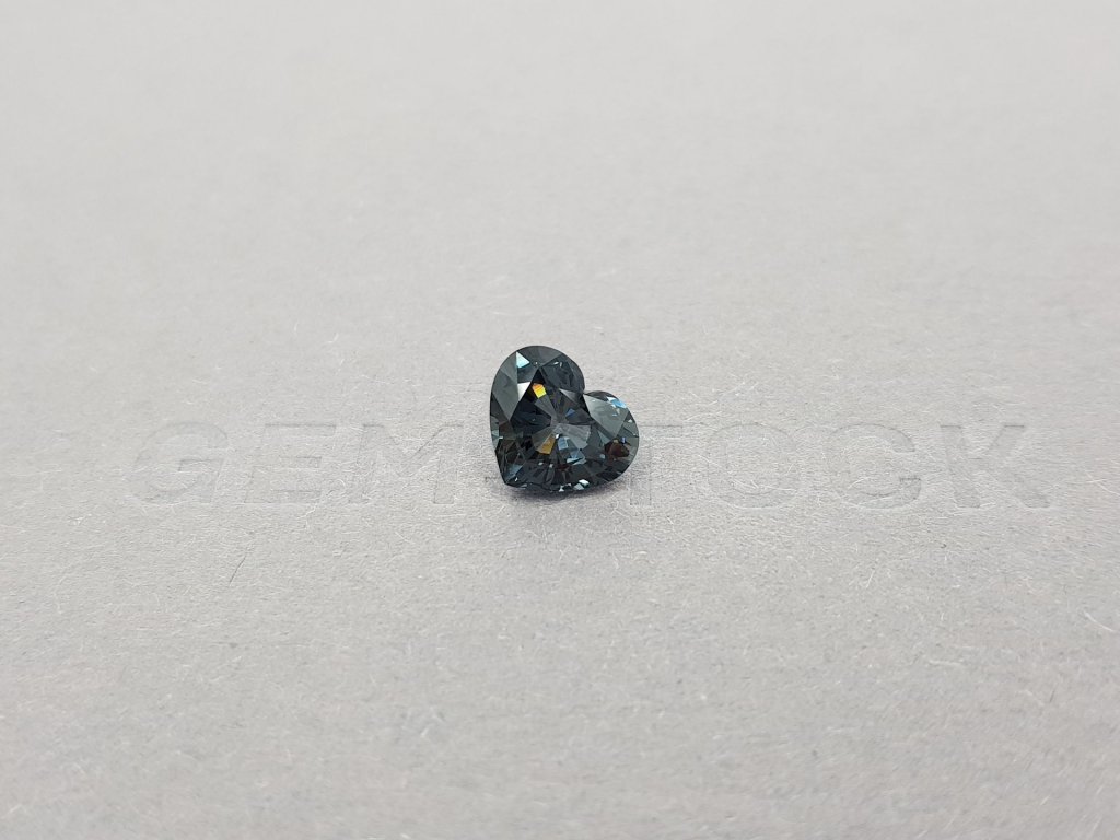 Heart cut bluish gray spinel 2.22 ct, Burma Image №2