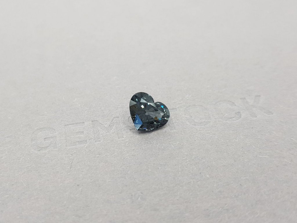 Heart cut bluish gray spinel 2.22 ct, Burma Image №3
