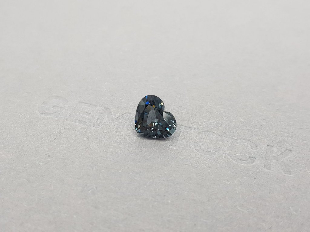 Heart cut bluish gray spinel 2.22 ct, Burma Image №4