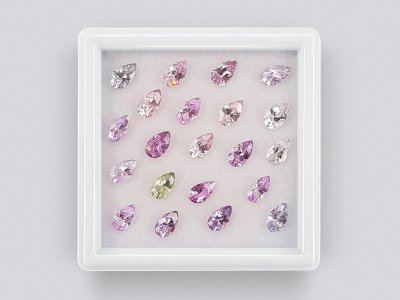 Set of calibrated sapphires 5x3 mm in pear cut 3.82 carats/16 pcs. photo