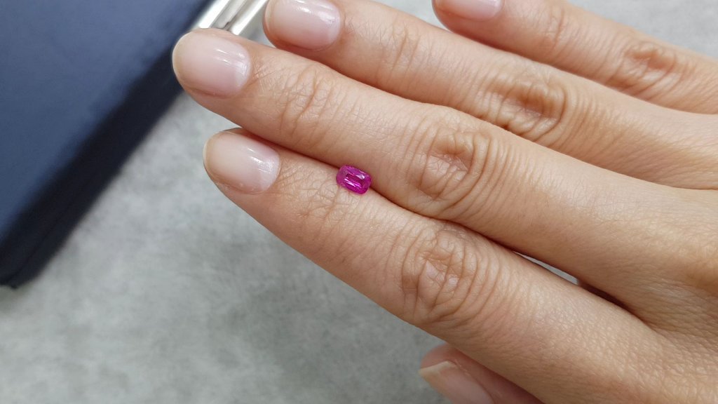 Rare untreated Pamir ruby in cushion cut 0.40 ct, Tajikistan  Image №2