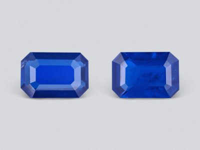 Pair of electric blue cobalt spinels in octagon cut 2.11ct, Tanzania photo