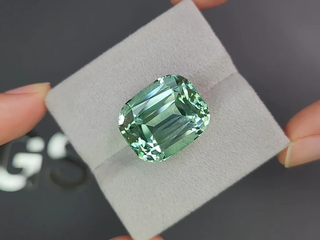 Lagoon blue tourmaline in cushion cut 26.75 carats, Afghanistan  Image №4