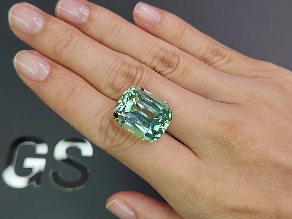 Lagoon blue tourmaline in cushion cut 26.75 carats, Afghanistan  Image №2