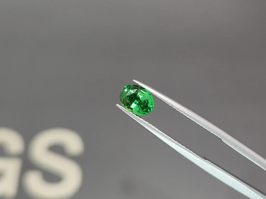 Vibrant Green tsavorite garnet in oval cut 1.50 carats, Tanzania Image №3