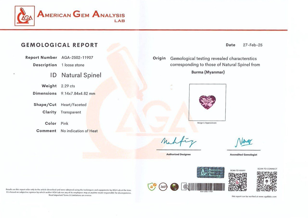 Spinel Vivid Pink heart shape 2.29 carats, Burma Image №6