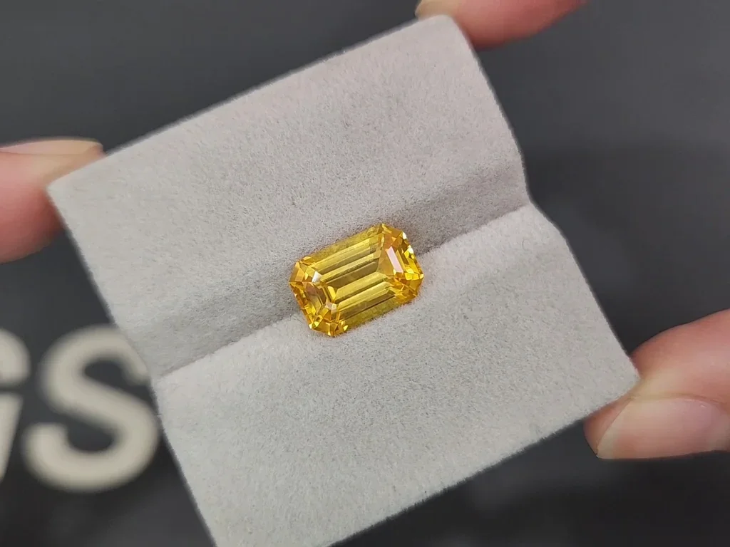 Sapphire Vivid Yellow octagon cut 5.01 carats, Sri Lanka Image №4
