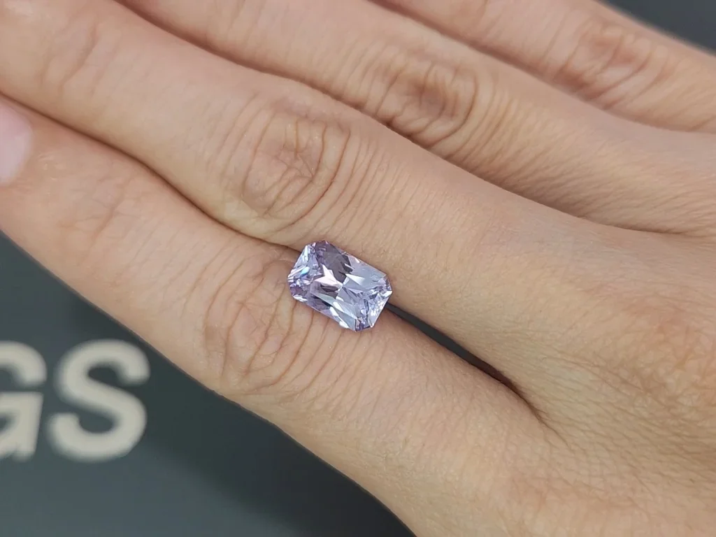 Unheated violet sapphire radiant cut 3.54 carats, Sri Lanka Image №2