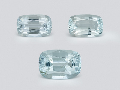 Set of aquamarines cushion cut 3.39 carats, Madagascar photo