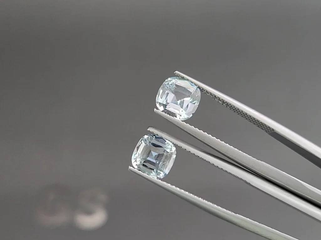 Set of aquamarines cushion cut 4.57 carats, Madagascar Image №4