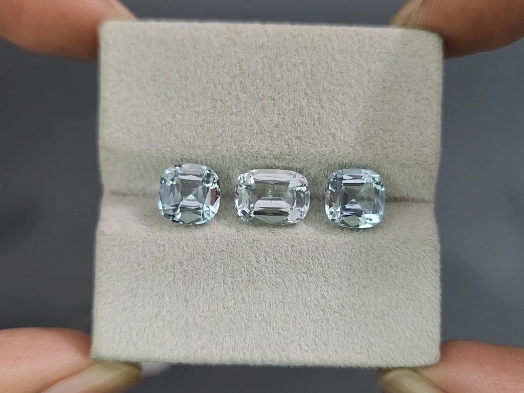 Set of aquamarines cushion cut 4.57 carats, Madagascar Image №5