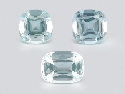 Set of aquamarines cushion cut 4.57 carats, Madagascar photo