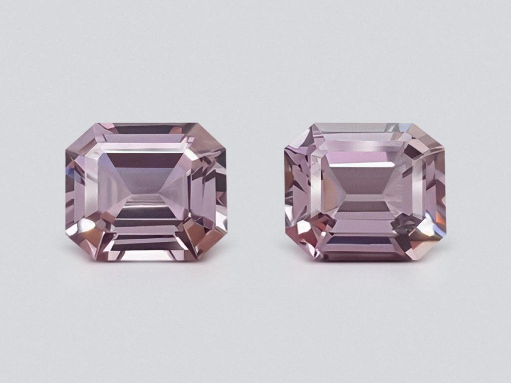 Pair of greyish pink octagon cut spinels 4.42 ct, Burma Image №1