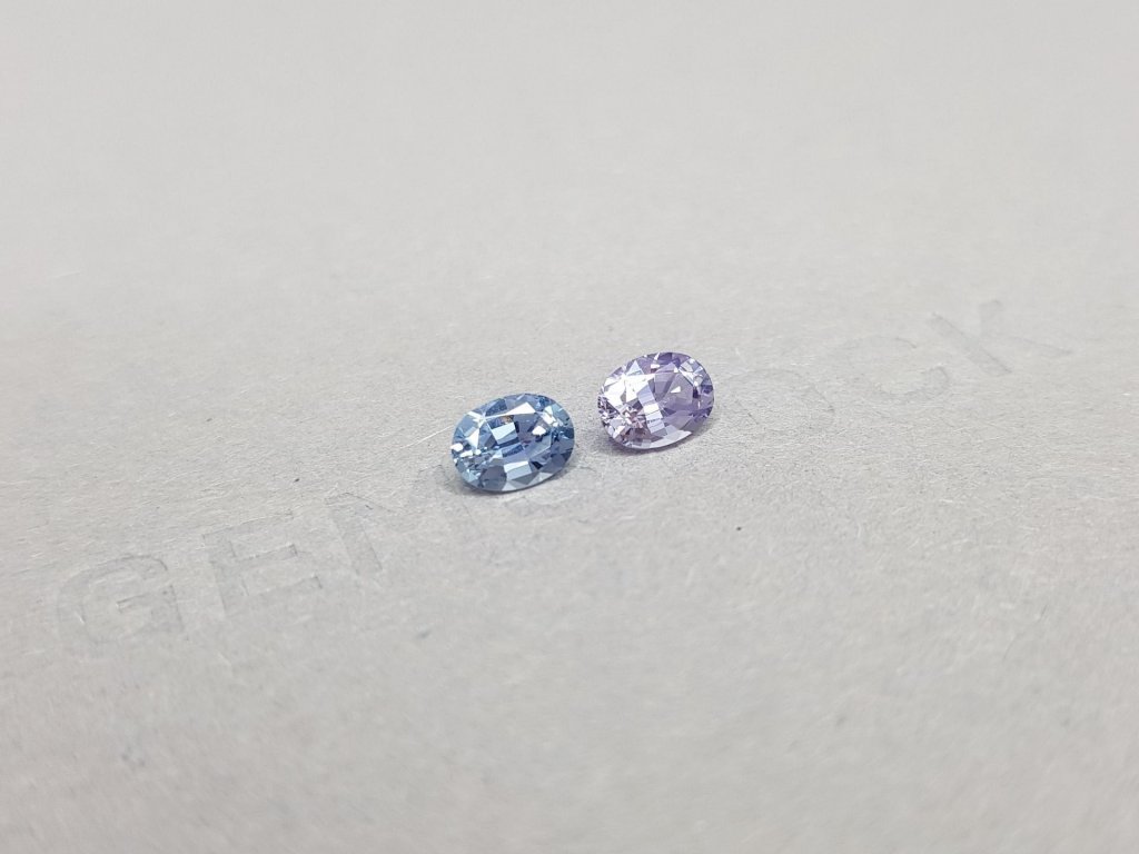 Pair of unheated blue and lavender sapphires 1.27 ct, Madagascar Image №2