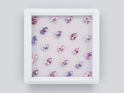 Set of calibrated sapphires 5x3 mm in pear cut 4.58 carats/21 pcs. photo
