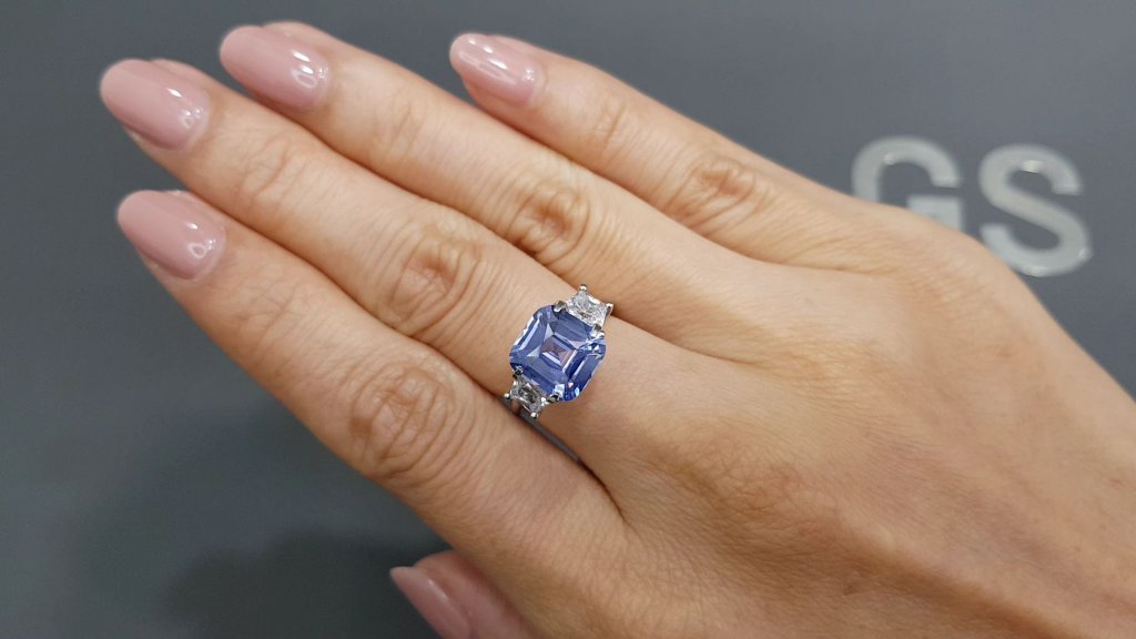 Cornflower blue sapphire 3.50 carats in cushion cut, Sri Lanka Image №4