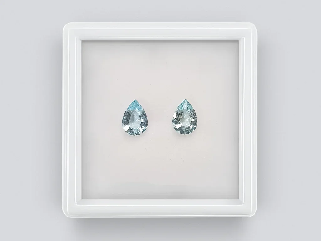 Pair of pear-cut aquamarines 1.33 carats, Africa Image №1