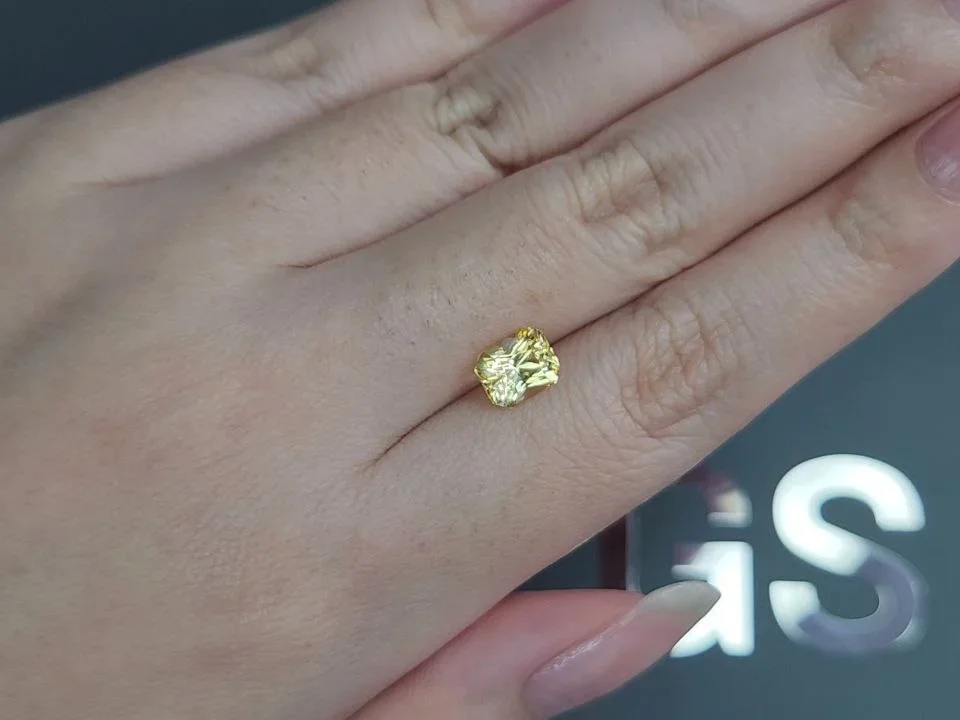 Unheated intense yellow sapphire in radiant cut 2.04 carats, Sri Lanka Image №2