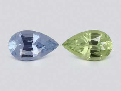  Pair of unheated pear cut sapphires 2.00 carats, Madagascar photo