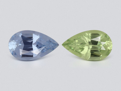 Pair of unheated pear cut sapphires 2.00 carats, Madagascar photo
