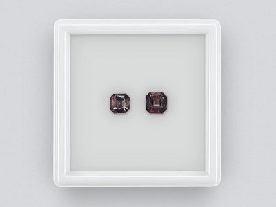 Pair of asscher cut rubellites 1.14 carats photo