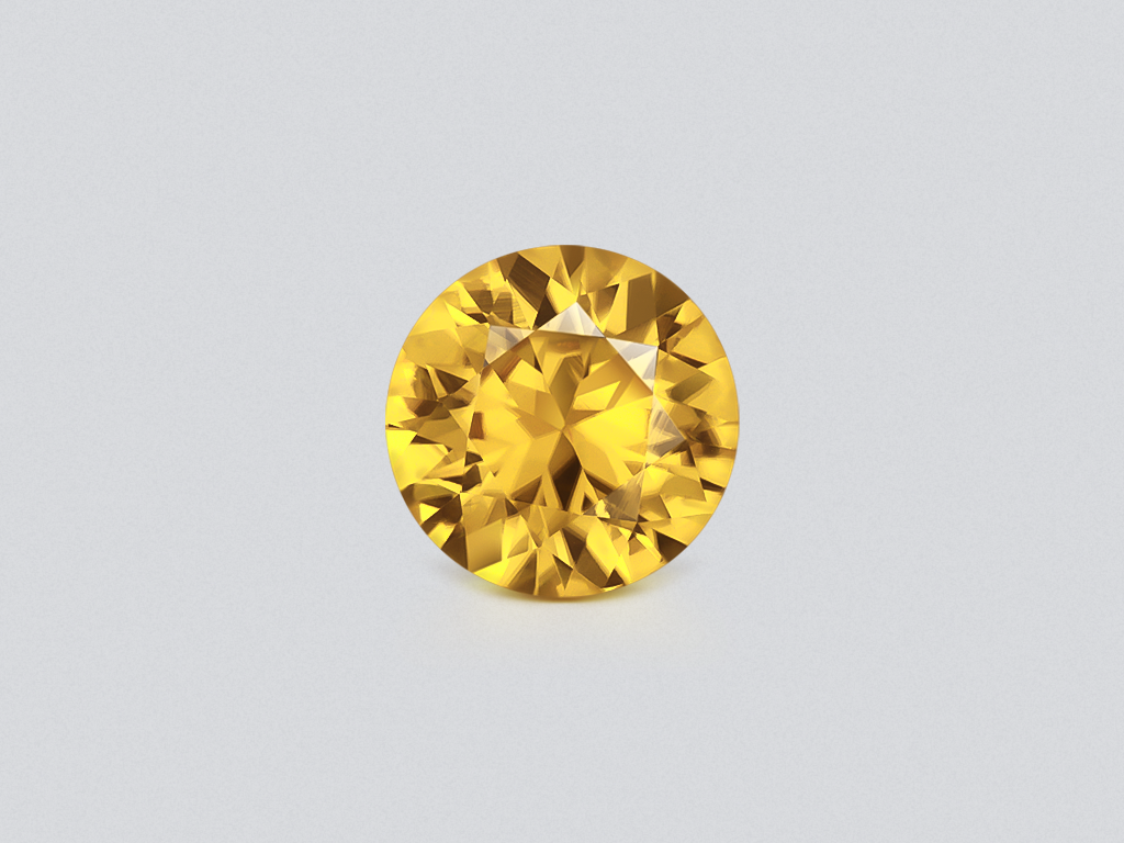 Yellow zircon round cut 3.55 carats, Tanzania Image №1