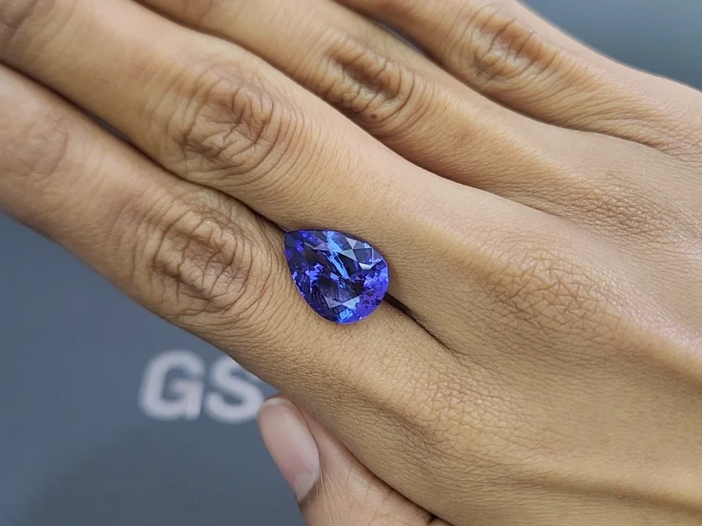 Tanzanite pear cut 7.78 carats, Tanzania Image №2
